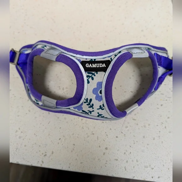 Gamuda Purple Floral Dog Harness and Leash Set - Picture 1 of 10